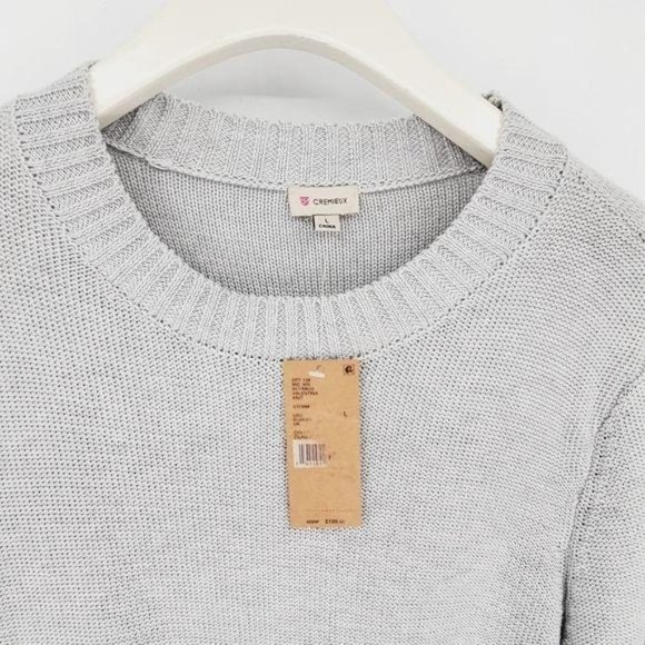 Cremieux Valentina Storm Grey Knit Long Sleeve Crew Neck Sweater Top Large NWT - Picture 6 of 7
